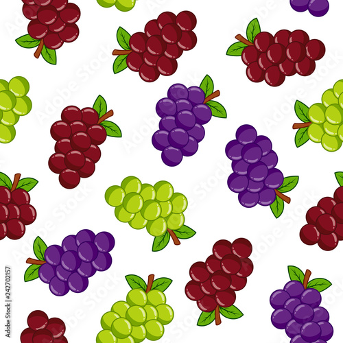 Fototapeta Naklejka Na Ścianę i Meble -  Seamless pattern with grapes
