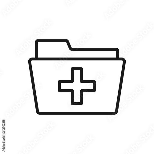 Archive report thin line icon. Patient file vector illustration isolated on white. Medical folder outline style design, designed for web and app. Eps 10