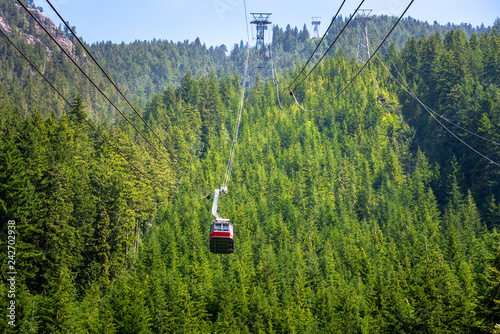 Cable Car Taking Tourists to the Top of Grouse Mountain, Vancouver, Canada