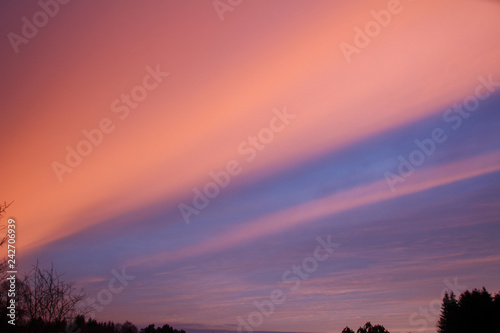 sunrise with colorful clouds on a wintermorning photo