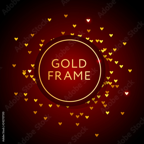 photo frame in the form of a heart Gold