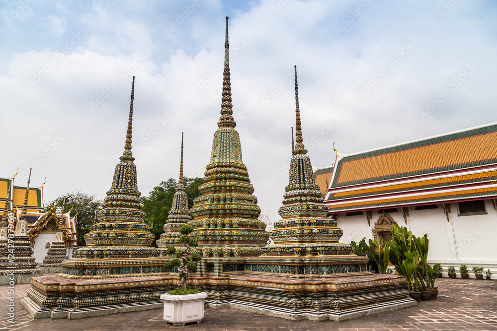 Bangkok the capital of Thailand. February 16. 2016.The royal grand palace in Bangkok. Traditional Thai style and dekoration on the buildings. Attractions for many tourists.