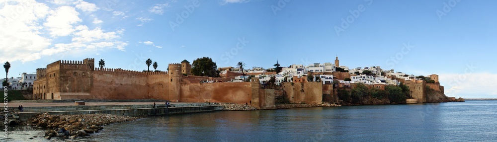 Kasbah de los Oudayas, Fortaleza de Rabat y desembocadura del río Bu Regred, Rabat, Marruecos. 