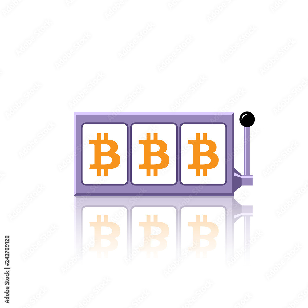 Bitcoin slot reels icon vector illustration Bitcoin slot reels icon vector illustration