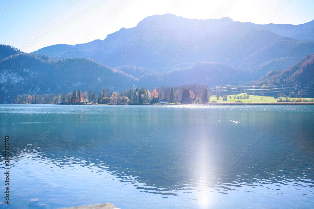 View of the lake In the Bavarian Alps