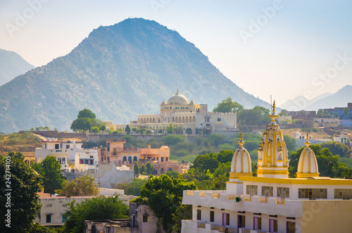 Panoramic view on city Pushkar, Rajasthan, India. photo