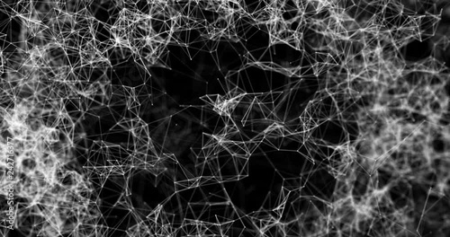 Abstract Evolving White Triangular Network on Dark Background 4k Video Animation.