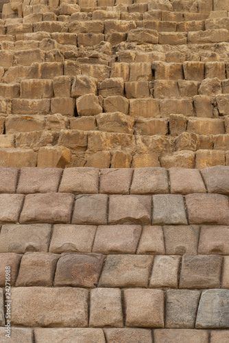 Red granite casing stones at The Pyramid of Menkaure