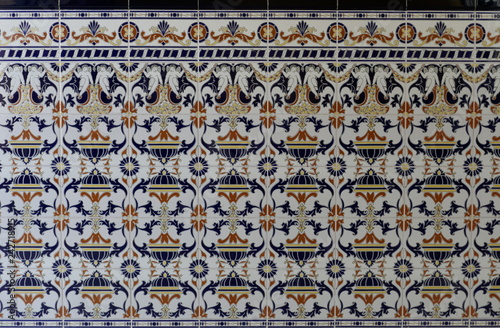Traditional Portuguese ceramic tiles, called Azulejos
