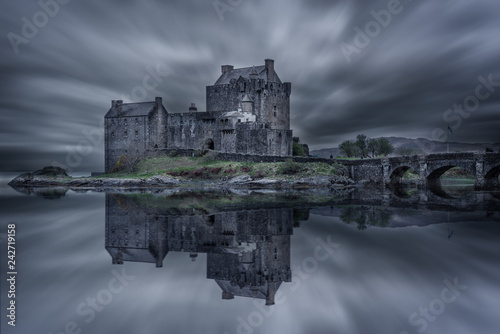 Elian Donan Castle before storm, Isle of Skye, Scotland