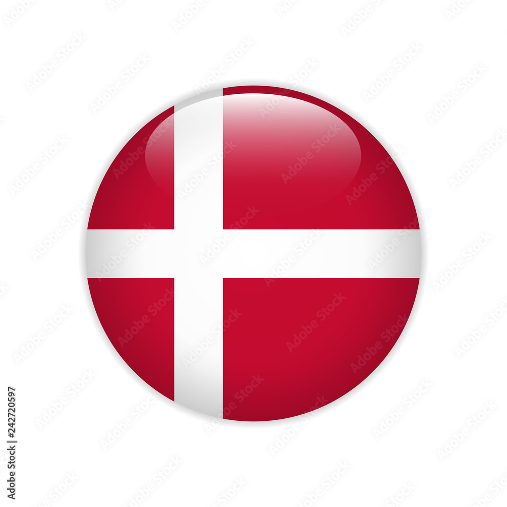 Denmark flag on button Denmark flag on button