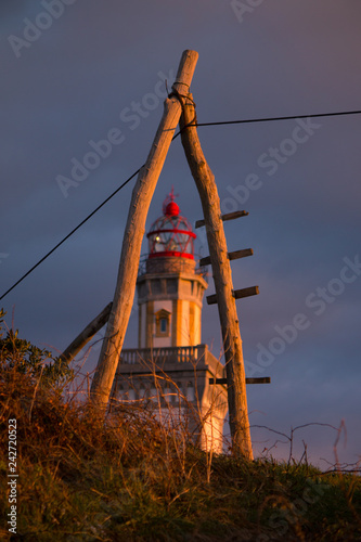 Lighthouse from Hondarribia at mount Jaizkibel, Basque Country. photo