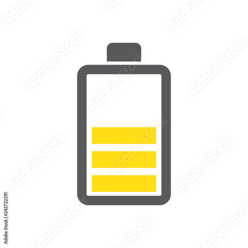 Battery icon on white background for graphic and web design, Modern simple vector sign. Internet concept. Trendy symbol for website design web button or mobile app