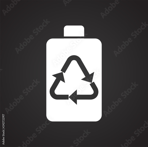 Battery icon on black background for graphic and web design, Modern simple vector sign. Internet concept. Trendy symbol for website design web button or mobile app