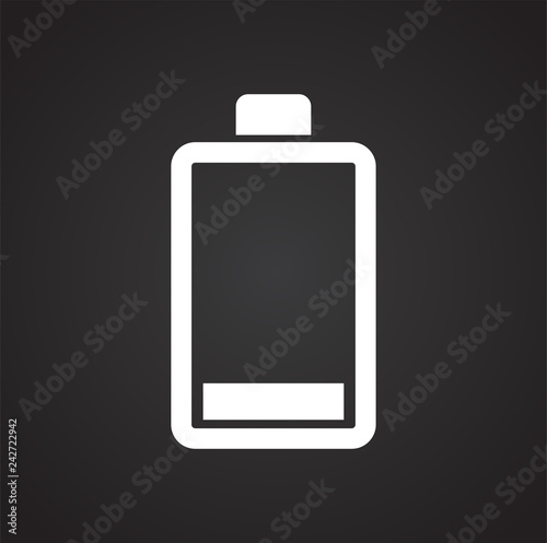 Battery icon on black background for graphic and web design, Modern simple vector sign. Internet concept. Trendy symbol for website design web button or mobile app