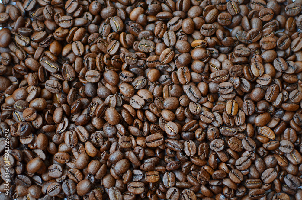 Roasted coffee beans background Roasted coffee beans background
