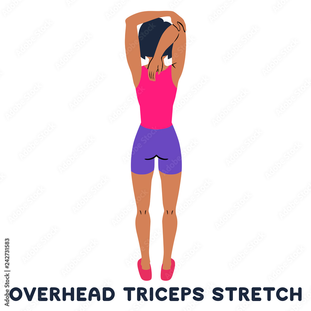 Man Doing Overhead Triceps Stretch Exercise Stock Vector (Royalty Free)  2011131950
