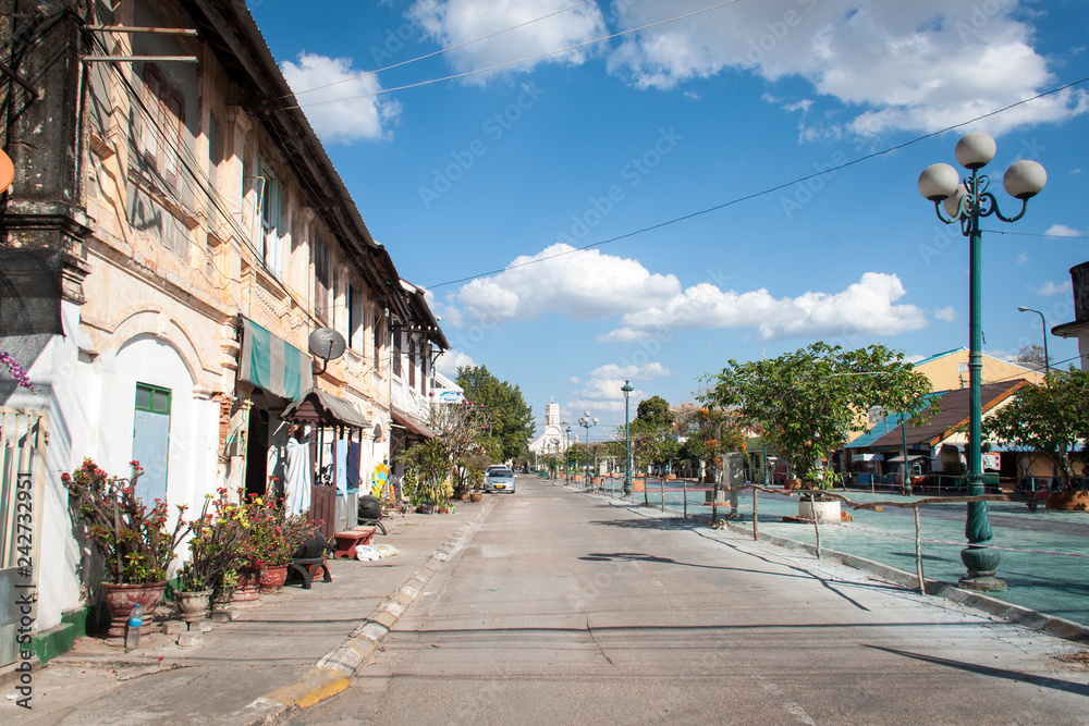 street in savannakhet laos