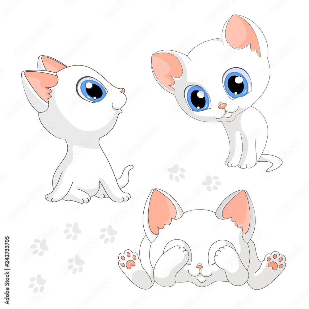 Obraz premium cute white kittens