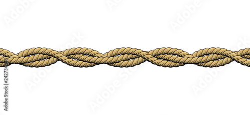 Twisted ropes. Braided ropes on white background