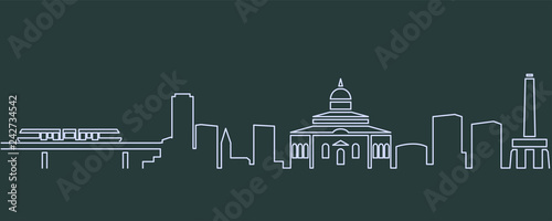 Addis Ababa Single Line Skyline
