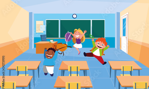 little students kids in the classroom