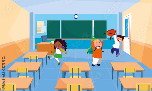 little students kids in the classroom