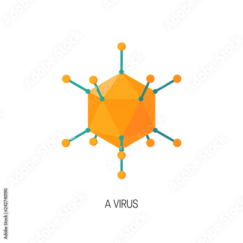Vector virus icon in simple flat style.