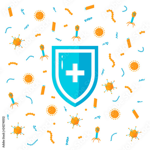 Immune system vector concept, simple colored icon