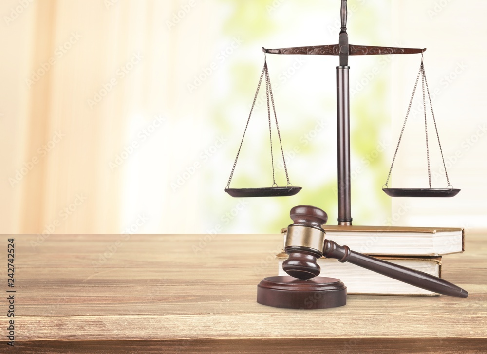 Justice Scales and wooden gavel. Justice concept Justice Scales and wooden gavel. Justice concept