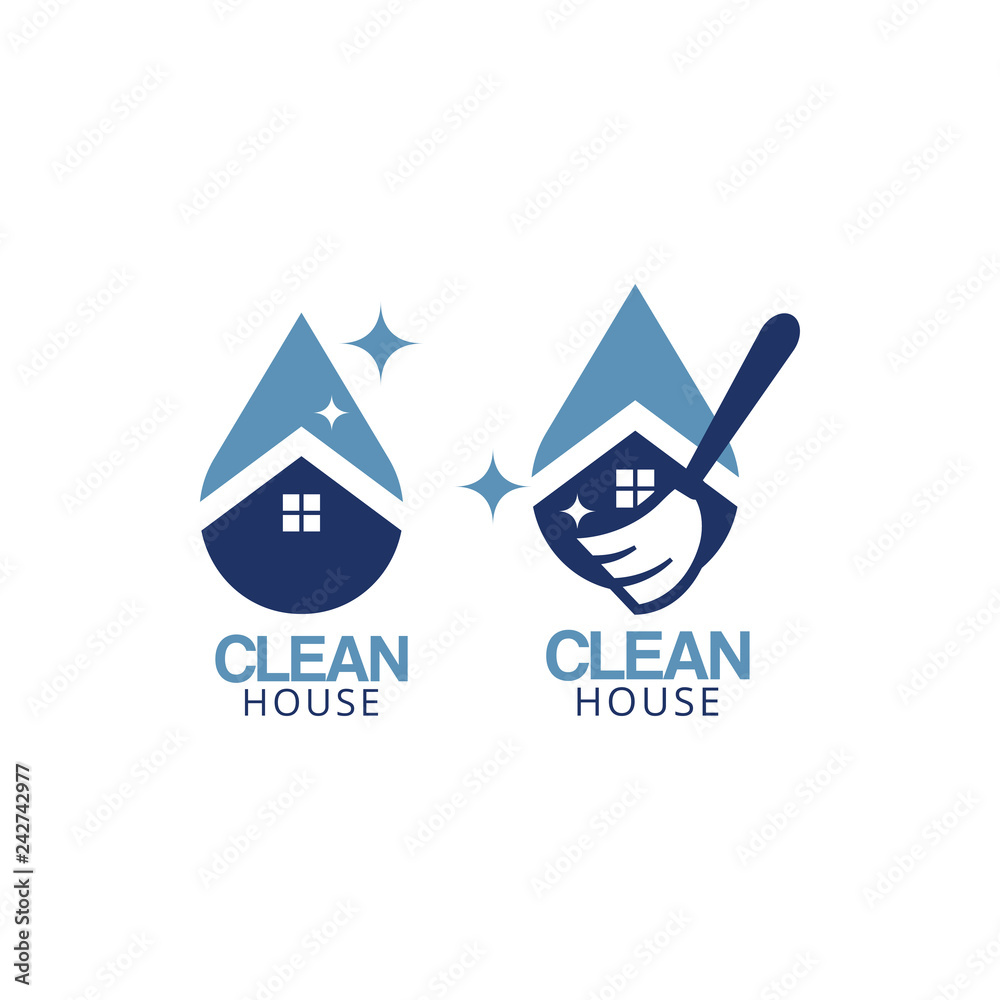 Clean house logo icon graphic design template