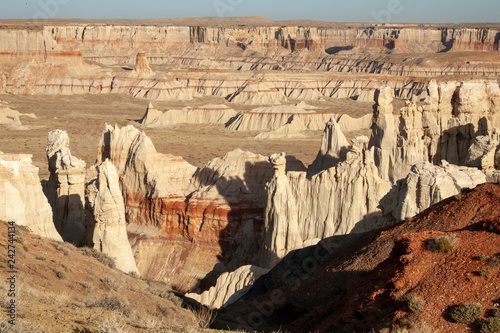 Spires rise in the canyon
