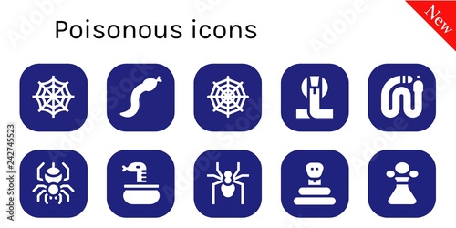  poisonous icon set