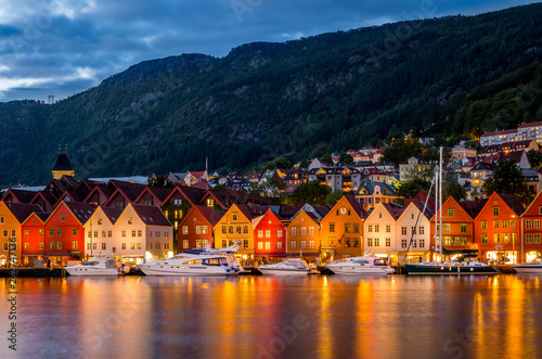 Evening panorama of Bergen, Norway