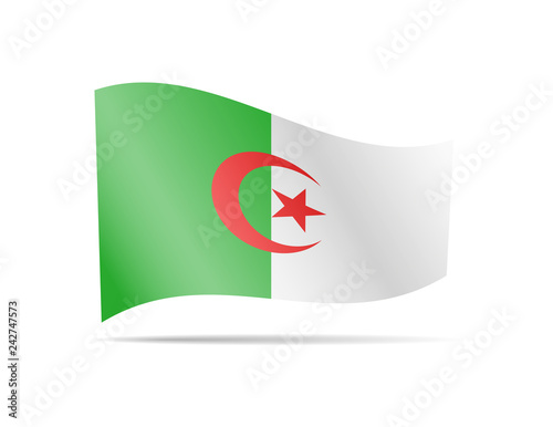 Free Download Waving Algeria flag in the wind. Flag on white background. - GFXLoad