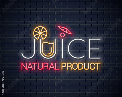 juice logo design background. Fresh lemon cocktail
