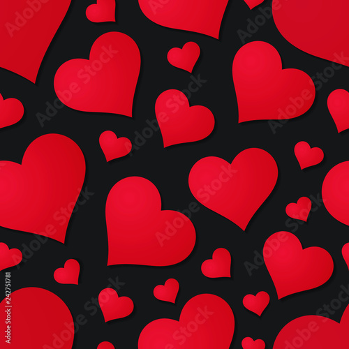 Red Hearts on black backgro...