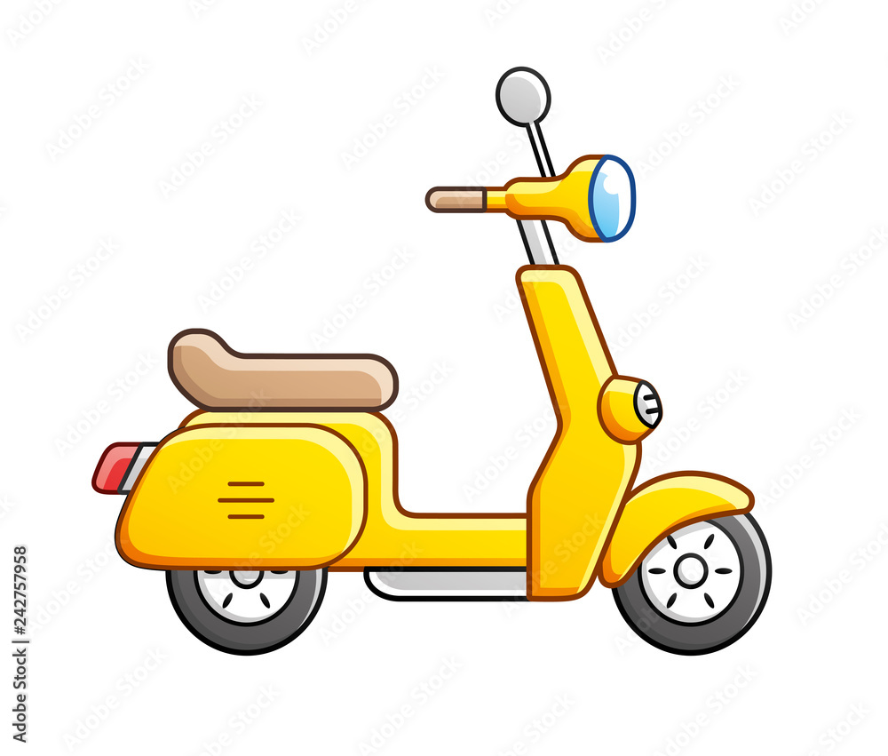 Motor scooter vector isolated