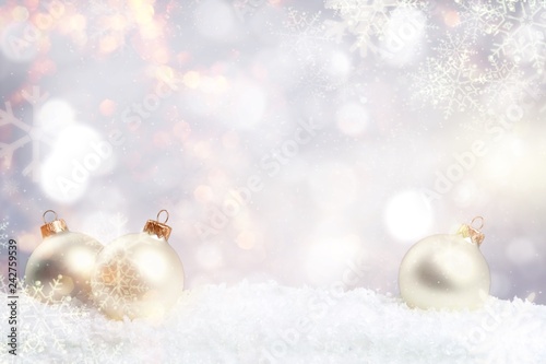Beautiful Christmas balls on white background