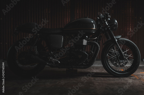motorcycle on black background
