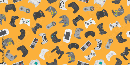 Video game controller gamepad background Gadgets seamless pattern