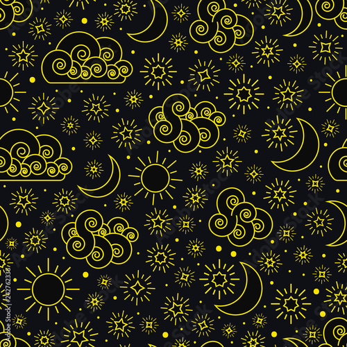 Sky seamless pattern with s...