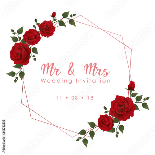 Red Rose Wedding Invitation