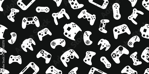 Video game controller gamepad background Gadgets seamless pattern