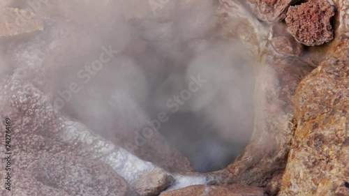 Underground Geyser shows boiling water and oxidated iron