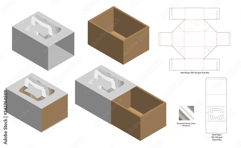 Box packaging die cut template design. 3d mock-up Box packaging die cut template design. 3d mock-up