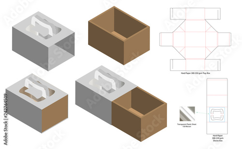 Box packaging die cut template design. 3d mock-up