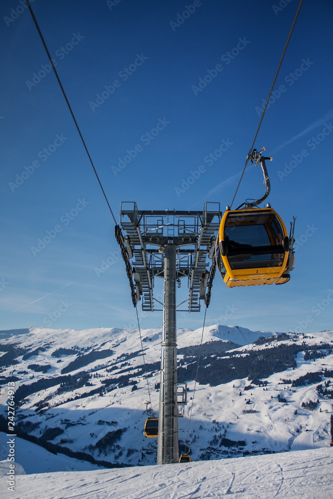 Ski lift booths at a ski resort. Ski lift booths at a ski resort.