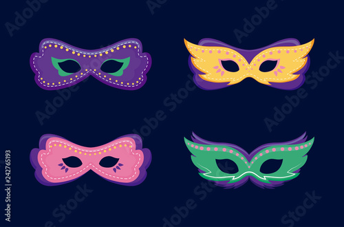 mardi gras card with masks