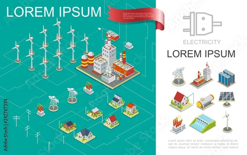 Isometric Electricity Production Composition